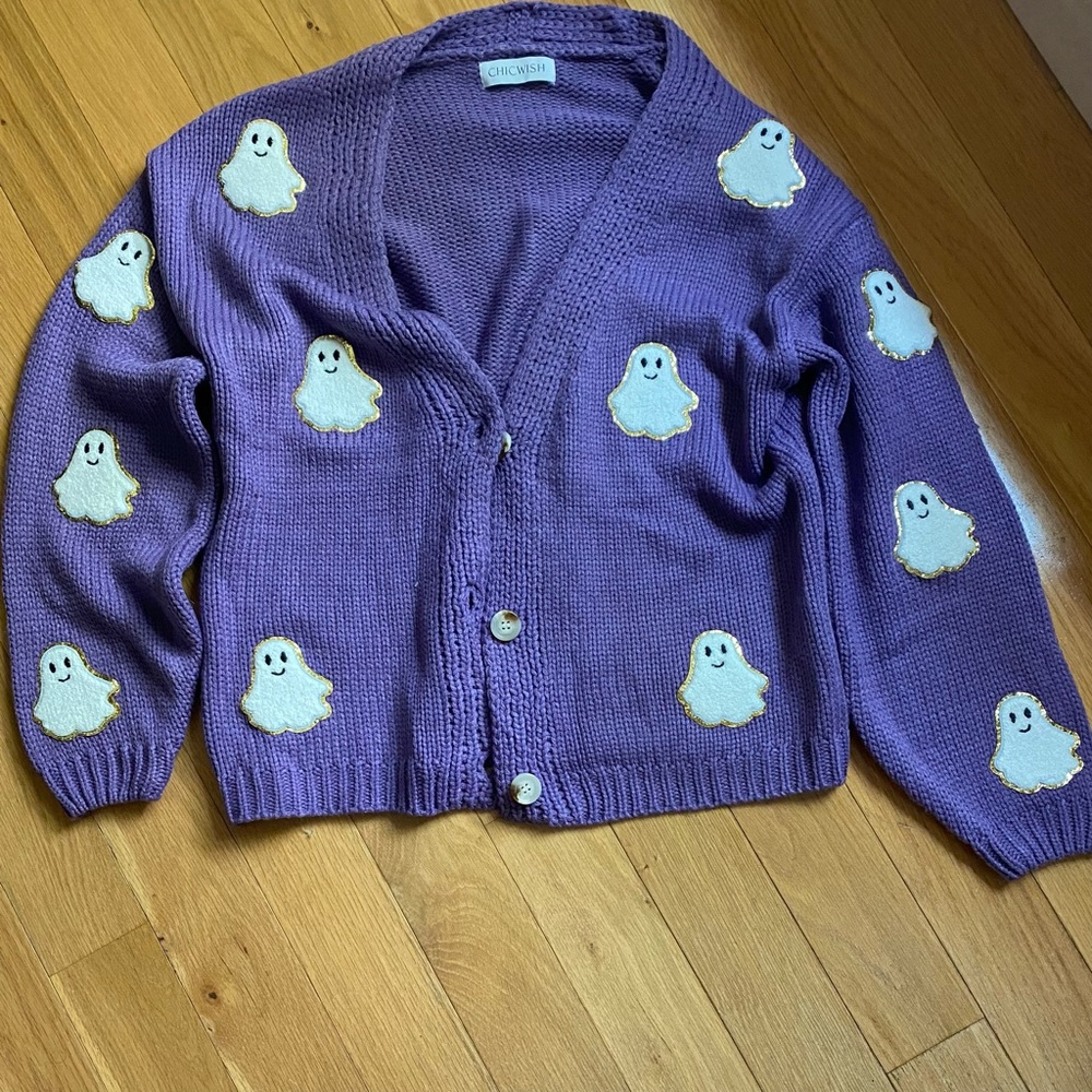 Chicwish Purple Knit Ghost Sweater